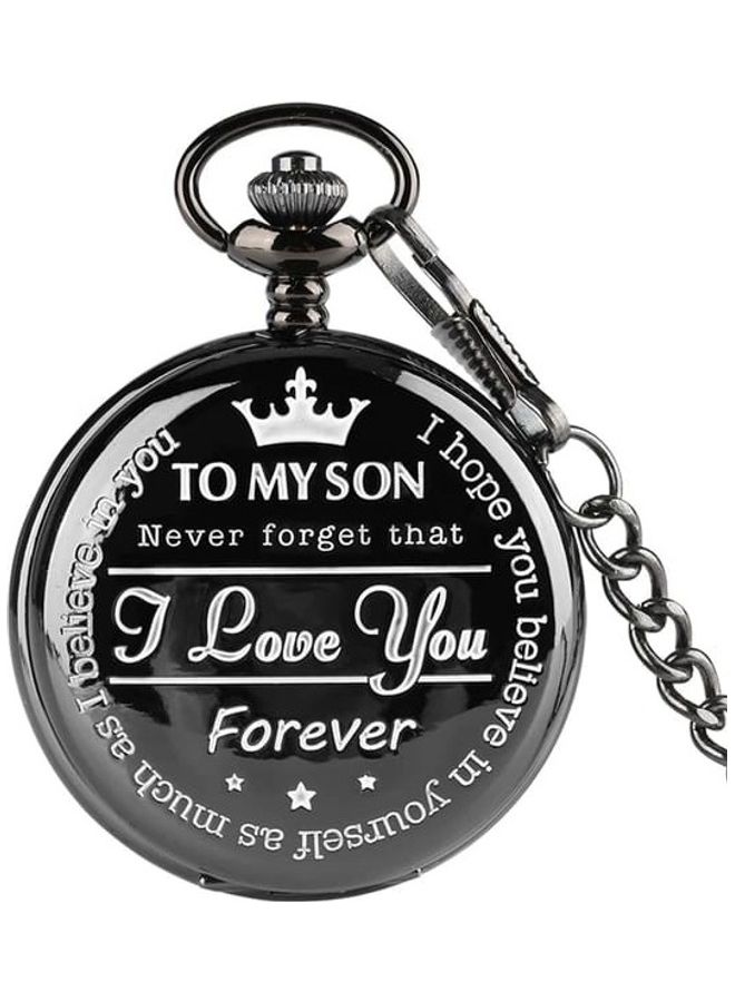 ياش ساعة جيب كوارتز بتصميم كلاسيكي مطبوع عليها عبارة "I Love You Son" للأمهات unisex - Image 1
