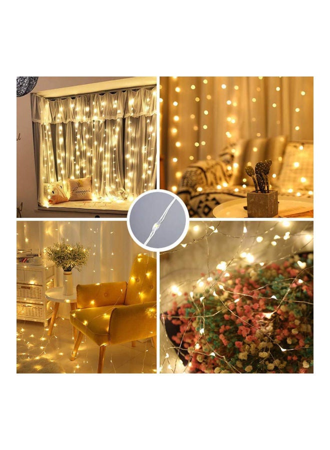AIWANTO - Jannah Twinkle Star 300 LED Window Curtain String Lights White 23.5  x  16.2  x  6.7grams - Image 1