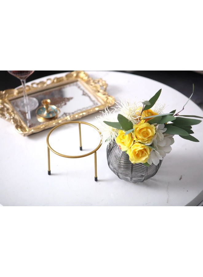 بيوينتي مزهرية من الزجاج الشفاف بطابع أوروبي وتصميم مبتكر لتزيين المنزل رمادي 28سم - Image 2