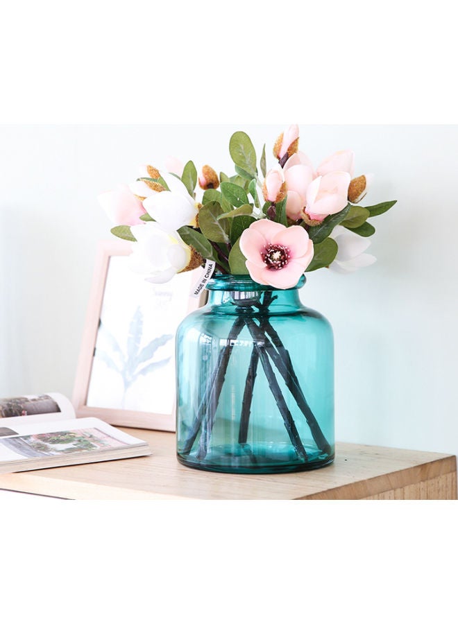 Beauenty Transparent Glass Nordic Simple Family Living Room Dining Flower Vase Blue 26cm - Image 2