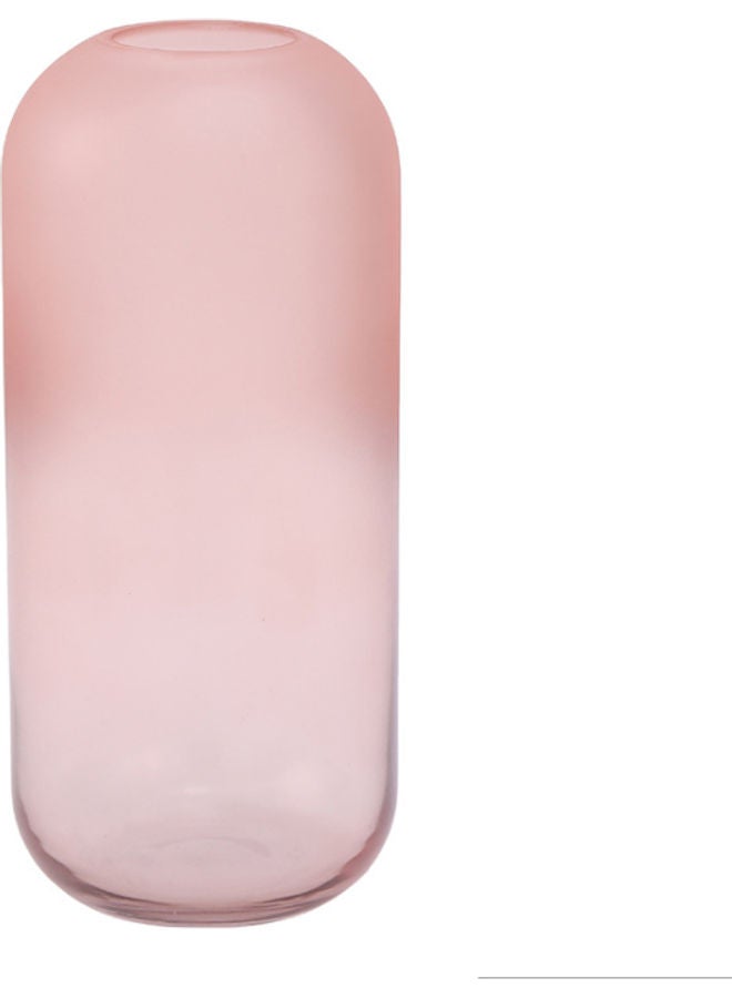 Beauenty Simple Peach Powder Frosted Table Decorative Glass Vase Pink 28.5cm - Image 1