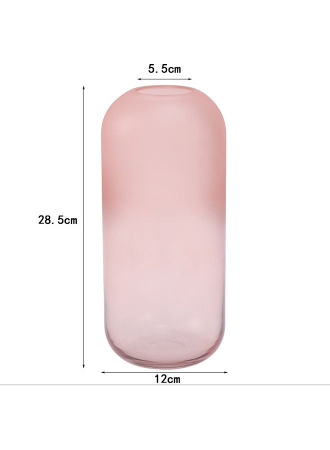 Beauenty Simple Peach Powder Frosted Table Decorative Glass Vase Pink 28.5cm - Image 2