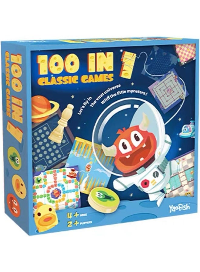 بيوينتي لعبة  بازل تفاعلية بين الآباء والأطفال على شكل لوحة شطرنج كلاسيكية 100 في 1 للأطفال - Image 1