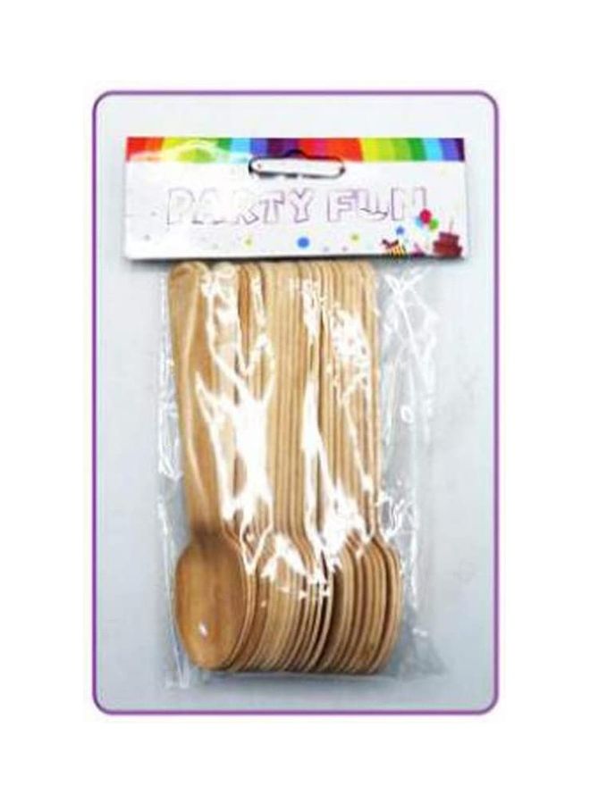بارتي فن طقم لملاعق خشبية للاستخدام مرة واحدة مكون من 24 قطعة - Image 2