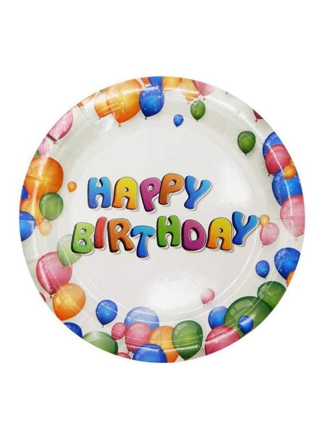 بارتي فن طقم أطباق ورقية للحفلات بطبعة عبارة "Happy Birthday" مكون من 6 قطع" 9بوصة - Image 2