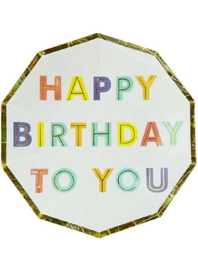 بارتي فن 6 أطباق ورقية للحفلات بطبعة "Happy Birthday To You" 7بوصة - Image 2