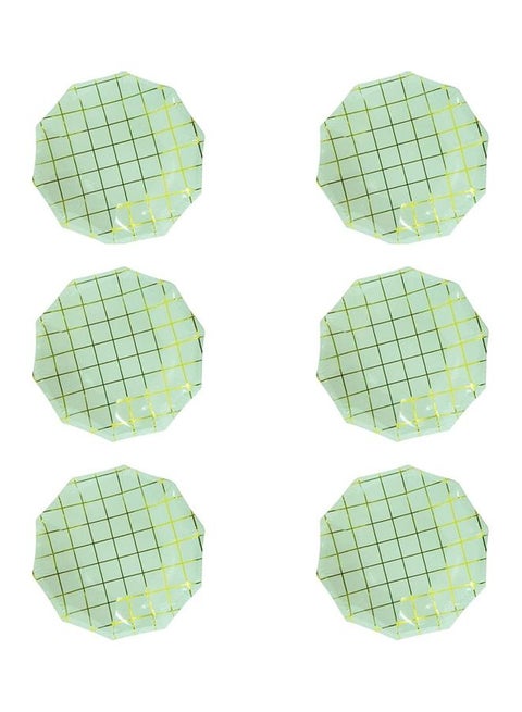 6 Pcs Golden Line Printed Party Paper Plate 7inch