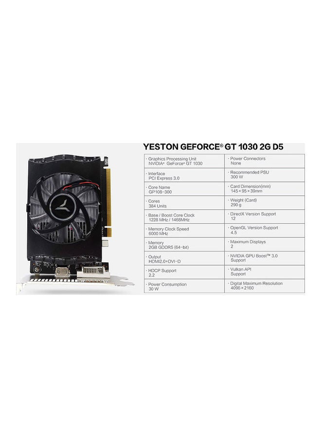yeston - Gt1030 2g D5 Gaming Graphics Card 1228 Black - Image 1