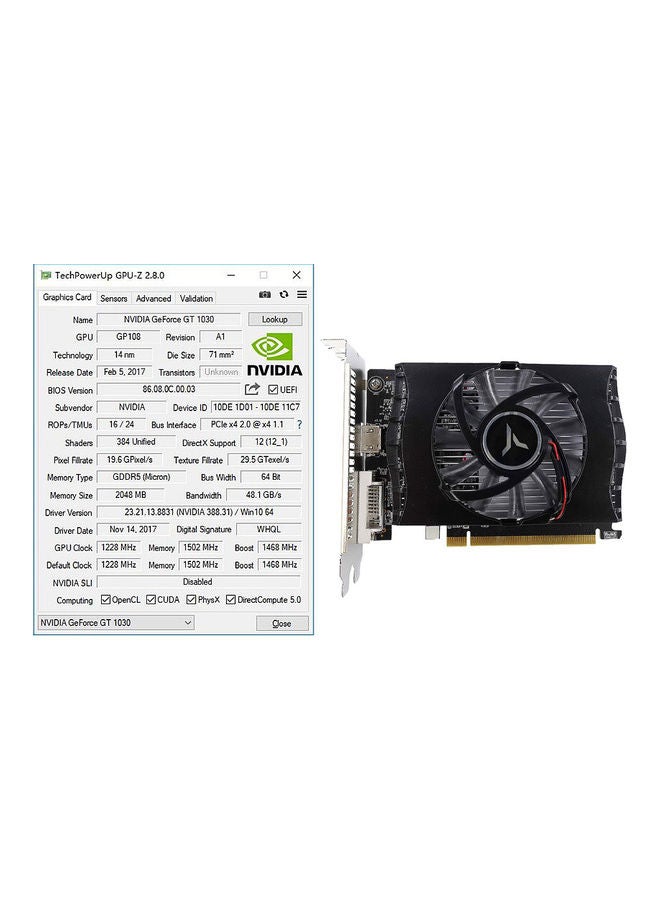 yeston - Gt1030 2g D5 Gaming Graphics Card 1228 Black - Image 1