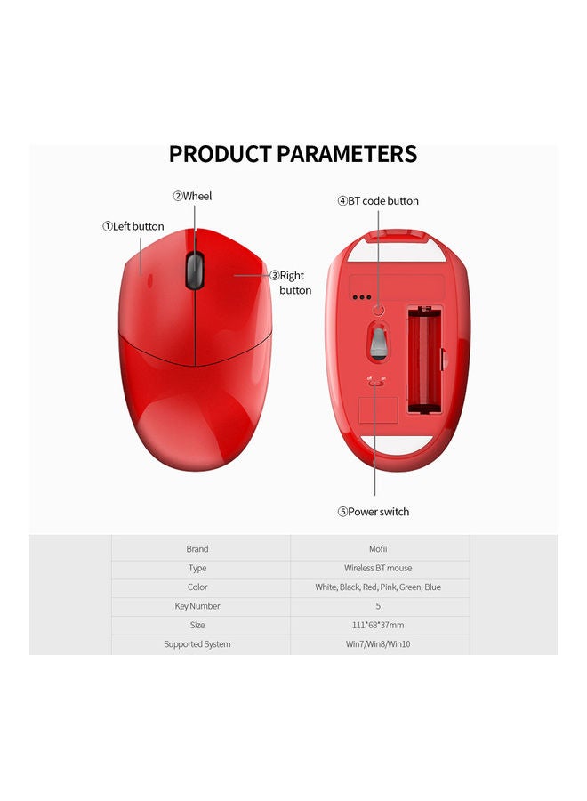 Mofii Sm-398bt Bt Wireless Streamlined Design Portable Home Office Mouse For Pc Laptop Black - Image 2