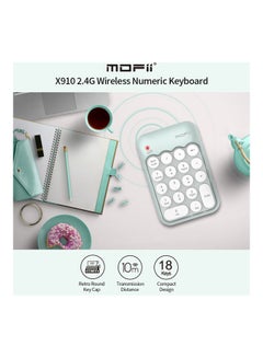 لوحة مفاتيح رقمية لاسلكية MOFII X910 بتردد 2.4 جيجاهرتز مزودة ب 18 مفتاحا، لون أخضر (لون مختلط) أسود - v1606603531/N42644705A_3