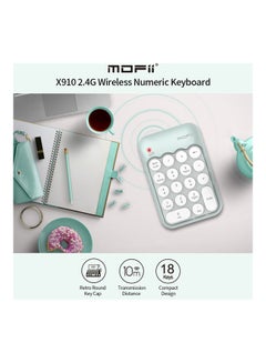 Generic Mofii X910 2.4g Wireless Numeric Keyboard Portable 18 Keys Financial Accounting Office Green(Mix colour) Black  - Image 2