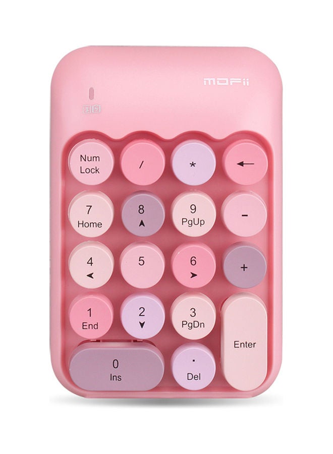 Mofii X910 2.4g Wireless Numeric Keyboard Portable 18 Keys Financial Accounting Office Green(Mix colour) Pink - Image 1