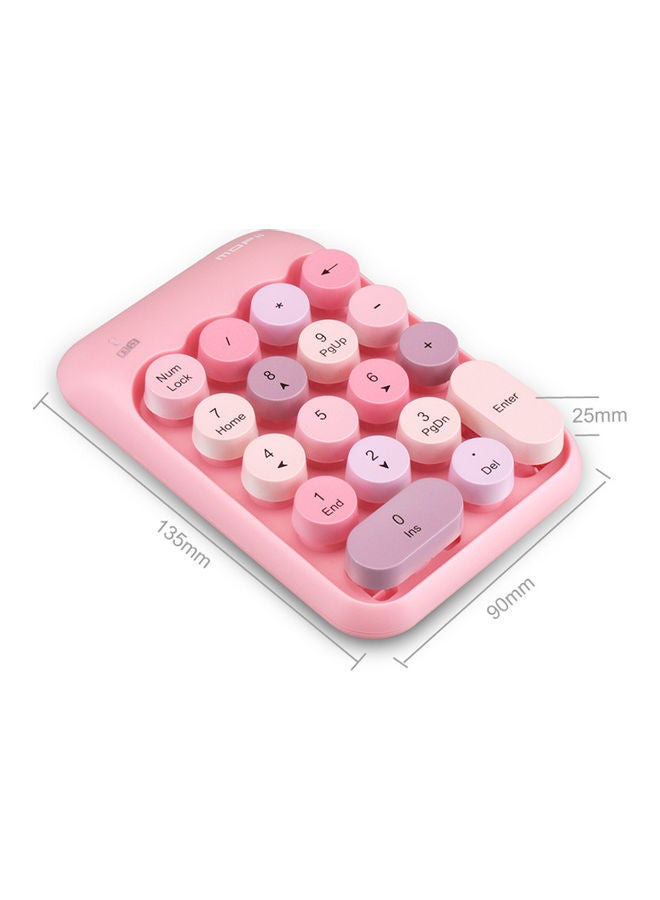 Mofii X910 2.4g Wireless Numeric Keyboard Portable 18 Keys Financial Accounting Office Green(Mix colour) Pink - Image 2