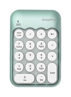 Generic Mofii X910 2.4g Wireless Numeric Keyboard Portable 18 Keys Financial Accounting Office Green(Mix colour) White & Green  - Image 1