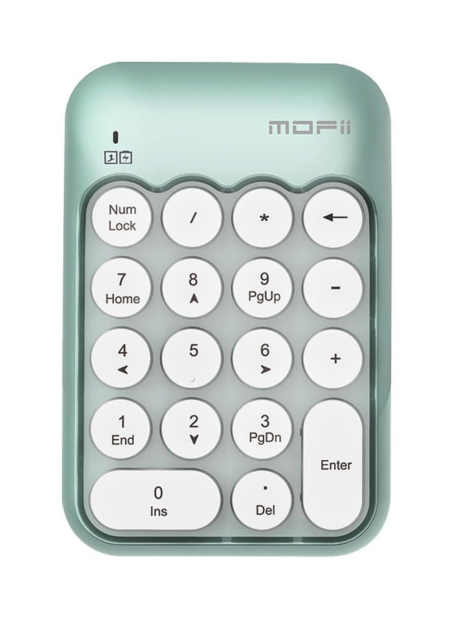 Generic - Mofii X910 2.4g Wireless Numeric Keyboard Portable 18 Keys Financial Accounting Office Green(Mix colour) White & Green - Image 1