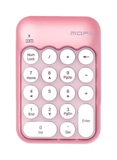 Generic Mofii X910 2.4g Wireless Numeric Keyboard Portable 18 Keys Financial Accounting Office White & Pink  - Image 1