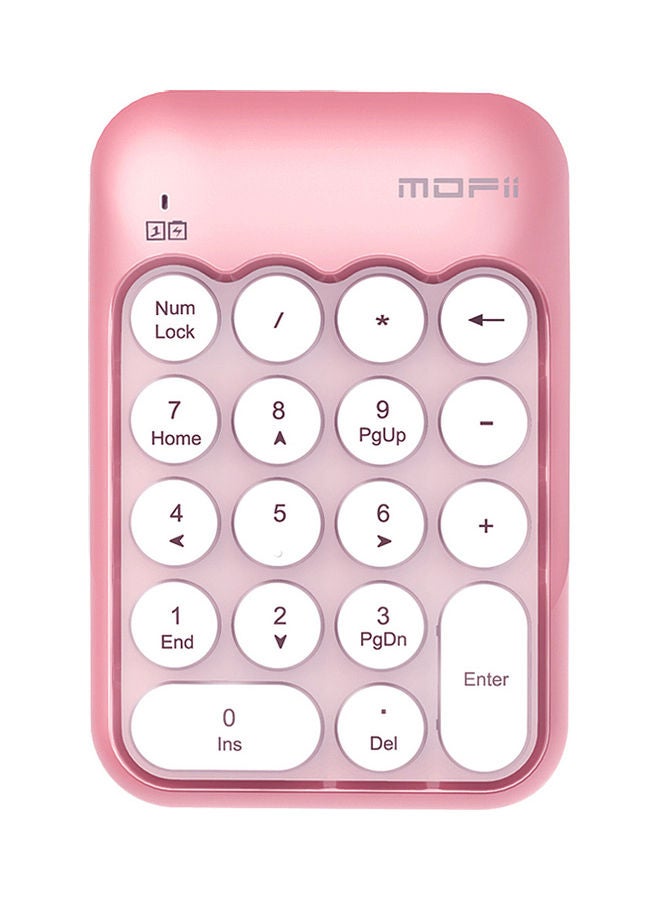 ماركة غير محددة - لوحة مفاتيح رقمية لاسلكيّة MOFII X910 محمولة مزوّدة ب18 مفتاح طراز X910 أبيض ووردي - Image 1