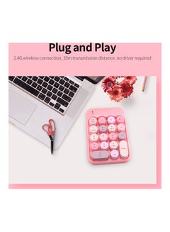 Generic Mofii X910 2.4g Wireless Numeric Keyboard Portable 18 Keys Financial Accounting Office White & Pink  - Image 5