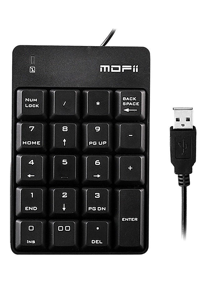 Generic - Mofii X810 Usb Wired Numeric Portable 18 Keys Office Financial Accounting Keyboard Black - Image 1