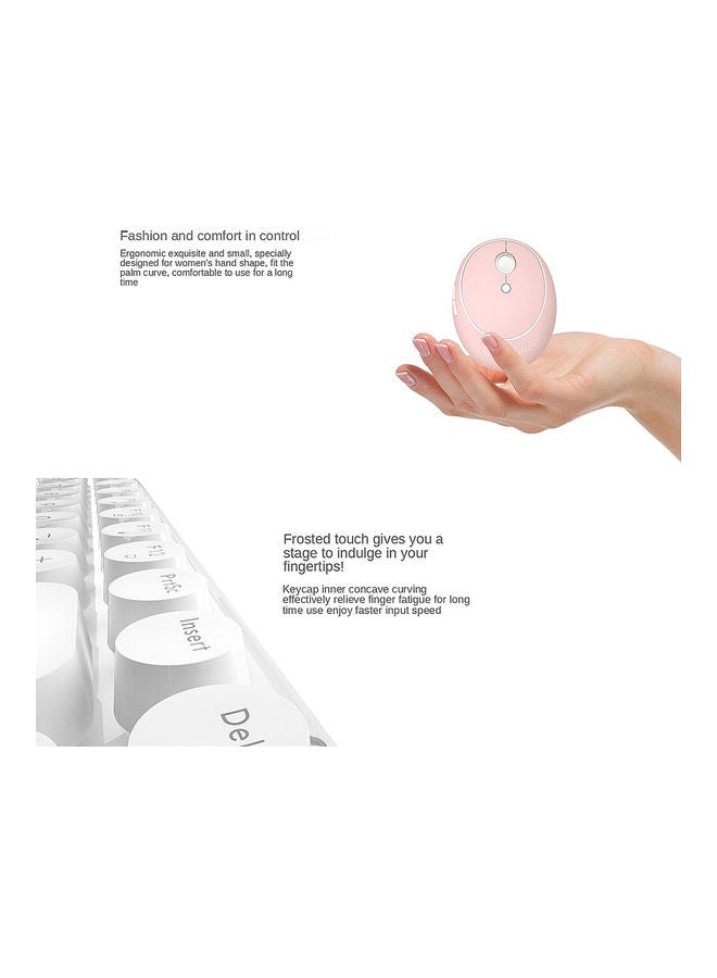 Mofii CANDY Combo Wireless 2.4G Pure Color 84 Key Mini Keyboard Mouse Set With Circular Punk Key Caps Pink Pink  - Image 3