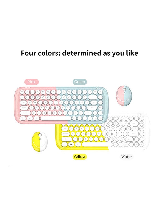 Mofii CANDY Combo Wireless 2.4G Pure Color 84 Key Mini Keyboard Mouse Set With Circular Punk Key Caps Pink Pink  - Image 4