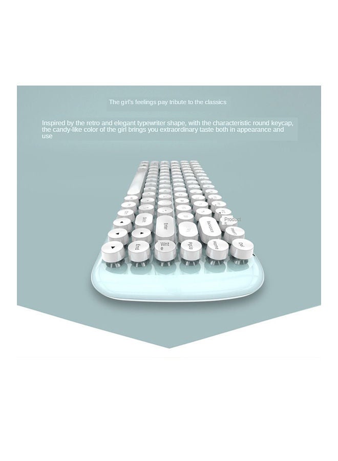 Mofii CANDY Combo Wireless 2.4G Pure Color 84 Key Mini Keyboard Mouse Set With Circular Punk Key Caps White White  - Image 2