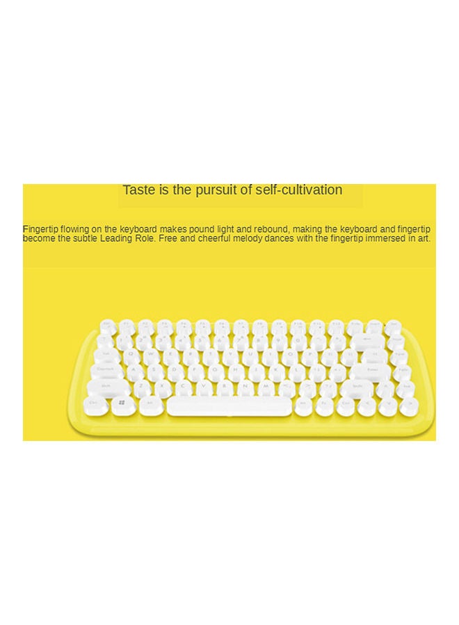 Mofii CANDY Combo Wireless 2.4G Pure Color 84 Key Mini Keyboard Mouse Set With Circular Punk Key Caps Yellow Yellow  - Image 5