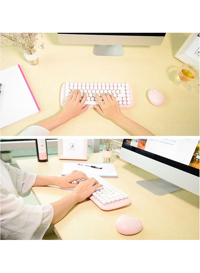 Mofii CANDY Combo Wireless 2.4G Pure Color 84 Key Mini Keyboard Mouse Set With Circular Punk Key Caps Green Green  - Image 3