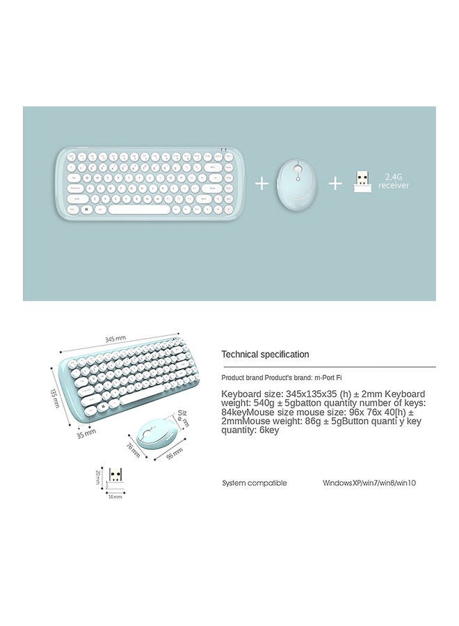 Mofii CANDY Combo Wireless 2.4G Pure Color 84 Key Mini Keyboard Mouse Set With Circular Punk Key Caps Green Green  - Image 4