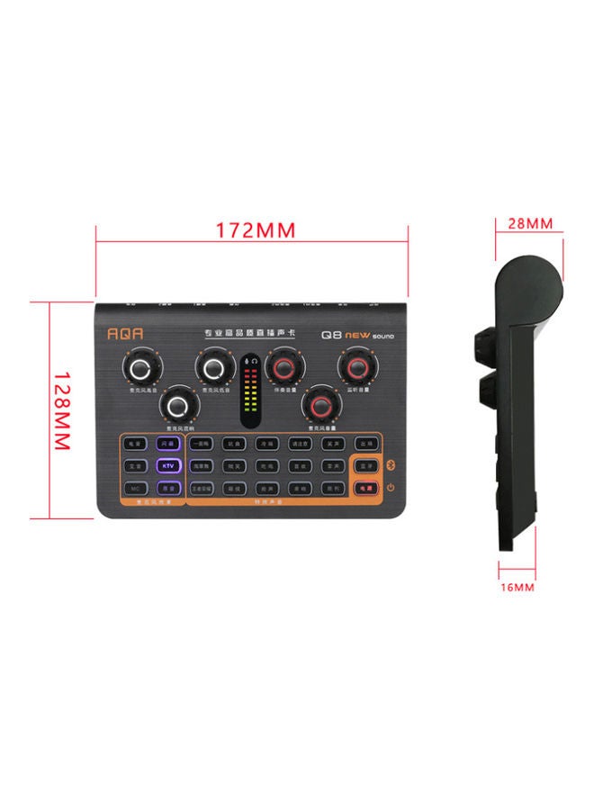 Generic Q8 Microphone External Bt Sound Card Mobile Phone Live Recording Equipment Black  - Image 2