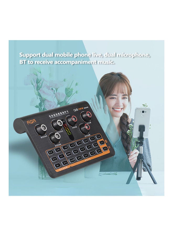 Generic Q8 Microphone External Bt Sound Card Mobile Phone Live Recording Equipment Black  - Image 4