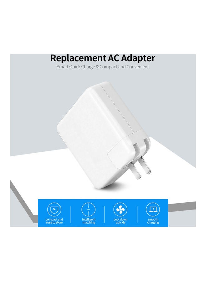 87w Type-C Laptop Power Adapter High Efficiency White