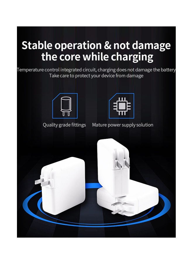 87w Type-C Laptop Power Adapter High Efficiency White