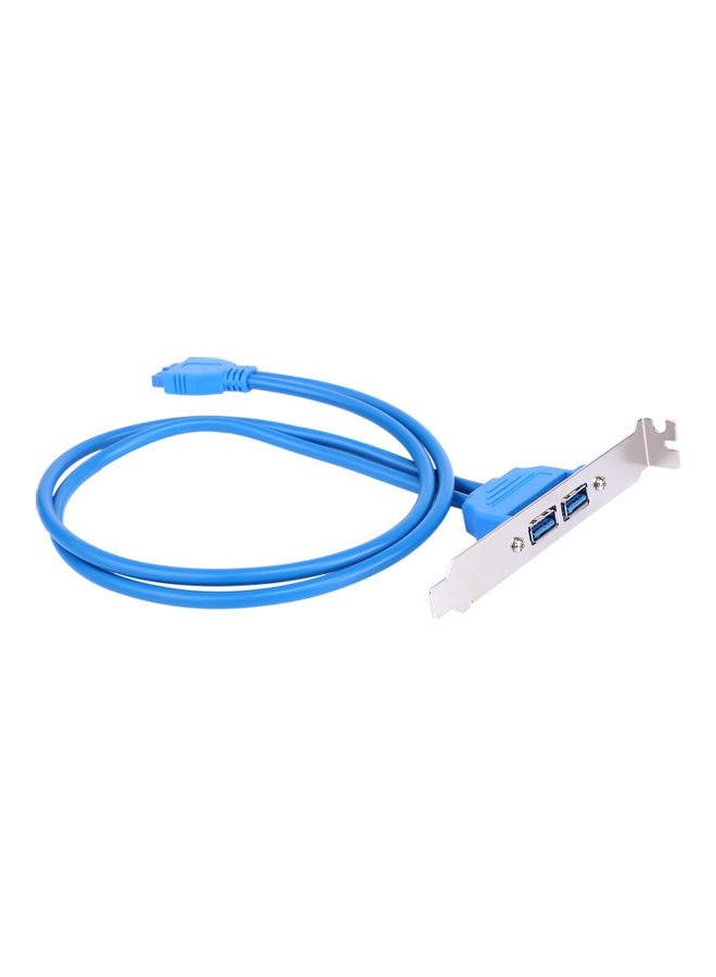 Usb 3.0 Dual Port Pci Bracket Cable Motherboard To Back Of Computer Case 20pin Header Connector Adapter Blue