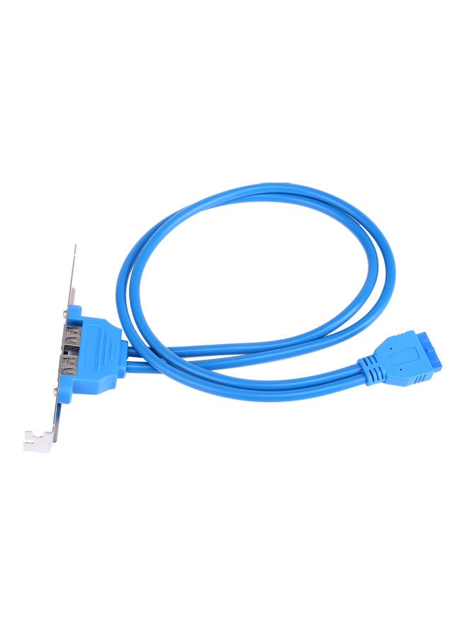 Usb 3.0 Dual Port Pci Bracket Cable Motherboard To Back Of Computer Case 20pin Header Connector Adapter Blue