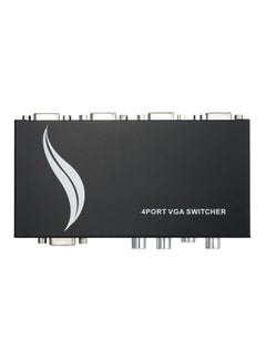 4 Port Vga 4-In 1-Out Video Metal Splitter Switch Adapter For Lcd Pc Tv Monitor Black