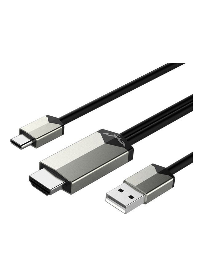 Mirascreen Tc02 Type C To Hd Video Cable Usb C To Hdtv Silver  &  Black - Image 1