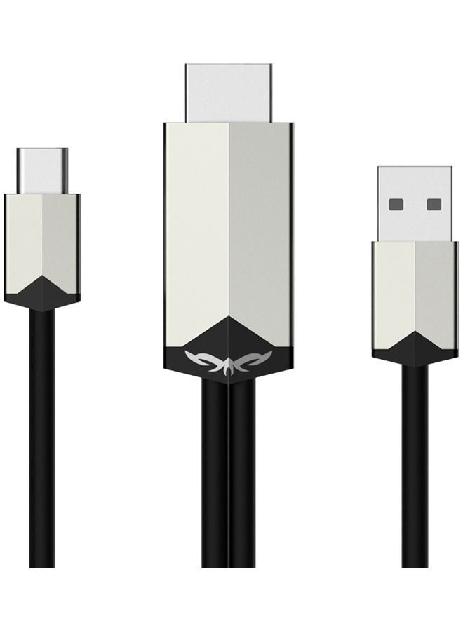 Mirascreen Tc02 Type C To Hd Video Cable Usb C To Hdtv Silver  &  Black - Image 2