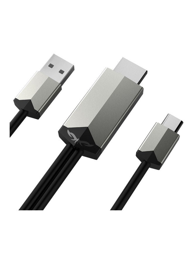 Mirascreen Tc02 Type C To Hd Video Cable Usb C To Hdtv Silver  &  Black - Image 3
