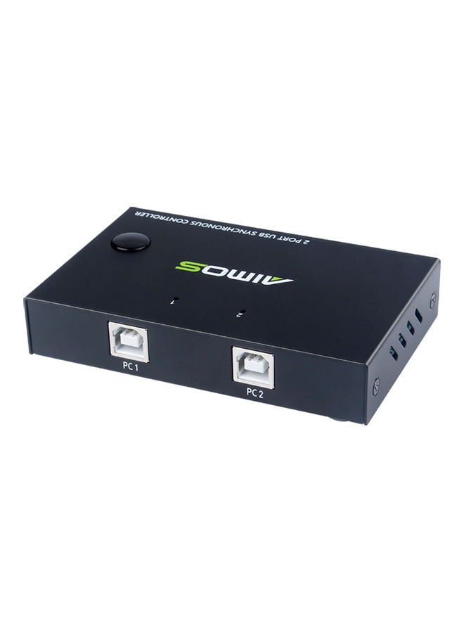 Generic - Aimos Am-Km202 2 Port Usb Synchronous Switch Controller Support Keyboard Mouse Input 2 Black - Image 1