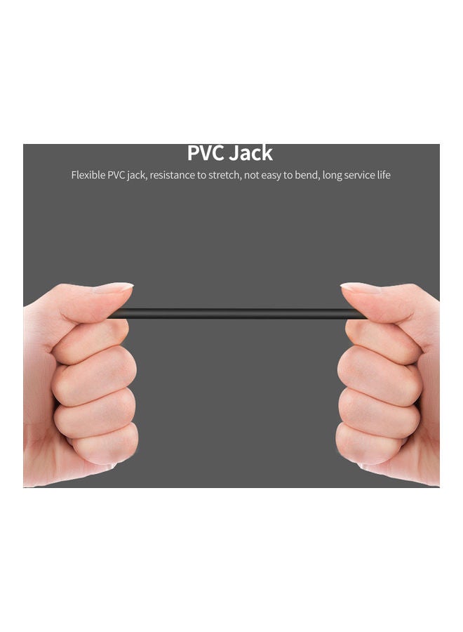 3.5mm 2-In-1 High Fidelity Audio Adapter Cable 3.5mm Male To Female Black - Image 3