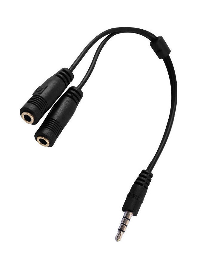 3.5mm 2-In-1 High Fidelity Audio Adapter Cable 3.5mm Male To Female Black - Image 5