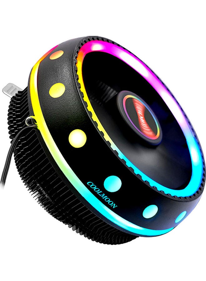 Ufox Cpu Cooler 12v 3pin colourful Rgb Blow Down Desktop Radiator Replacement For Intel Lga 775/Lga115x  Amd Fm1/Fm2/Am2/Am3/Am4 Black  - Image 1