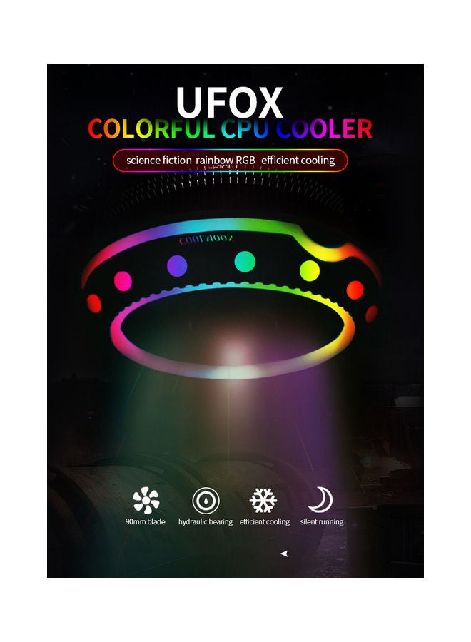 Ufox Cpu Cooler 12v 3pin colourful Rgb Blow Down Desktop Radiator Replacement For Intel Lga 775/Lga115x  Amd Fm1/Fm2/Am2/Am3/Am4 Black  - Image 4