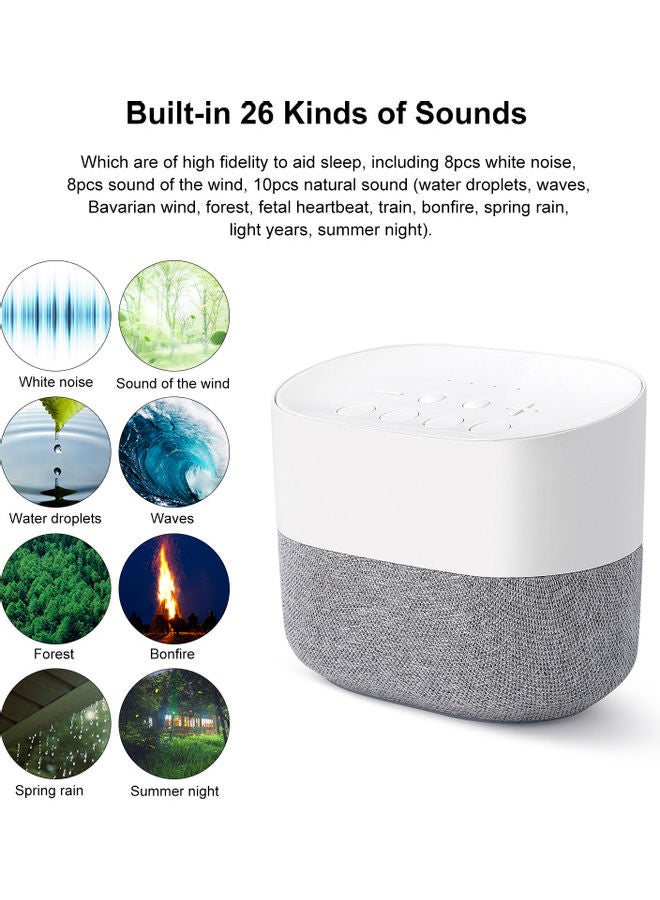 Generic - White Noise Machine Sleep Therapy Sound 26 High Fidelity Soothing Sounds Sleeping Helper Insomnia Physiotherapy Instrument Timer & Memory Function - Image 1