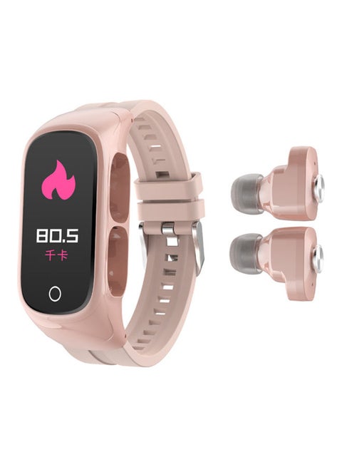2-in-1 Smart Watch Tws Earbuds Fitness Tracker True Wireless Pink