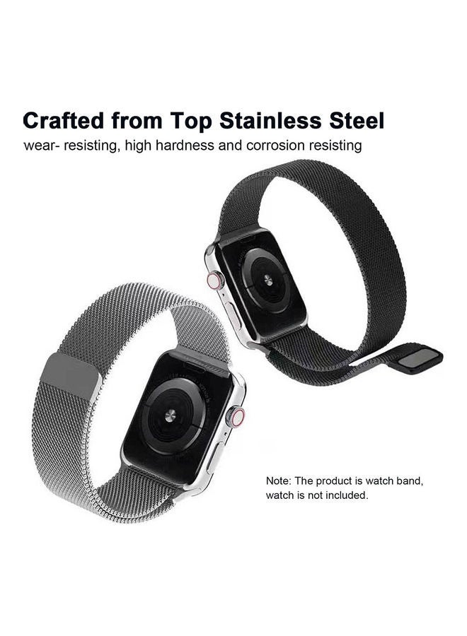 Generic - Milanese Loop Band Strap Compatible With Apple Watch 6 5 Stainless Steel 42MM 44MM Iwatch Series Bracelet Accessories WatchBand Silver - Image 1
