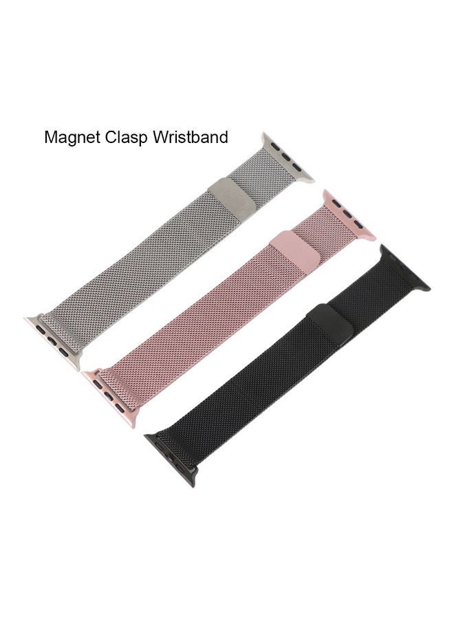 Generic - Milanese Loop Band Strap Compatible With Apple Watch 6 5 Stainless Steel 42MM 44MM Iwatch Series Bracelet Accessories WatchBand Silver - Image 1