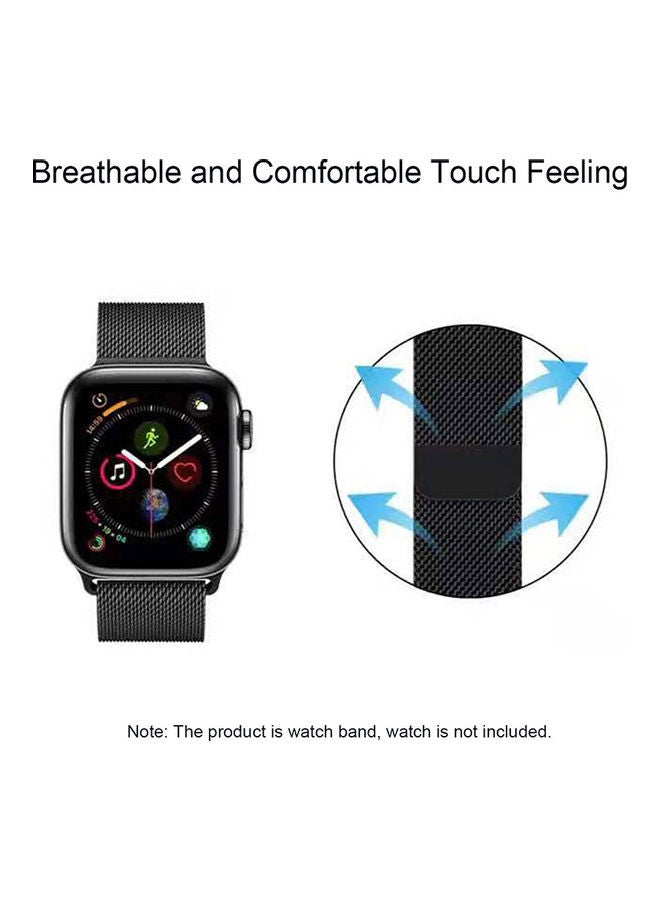 Generic - Milanese Loop Band Strap Compatible With Apple Watch 6 5 Stainless Steel 42MM 44MM Iwatch Series Bracelet Accessories WatchBand Silver - Image 1